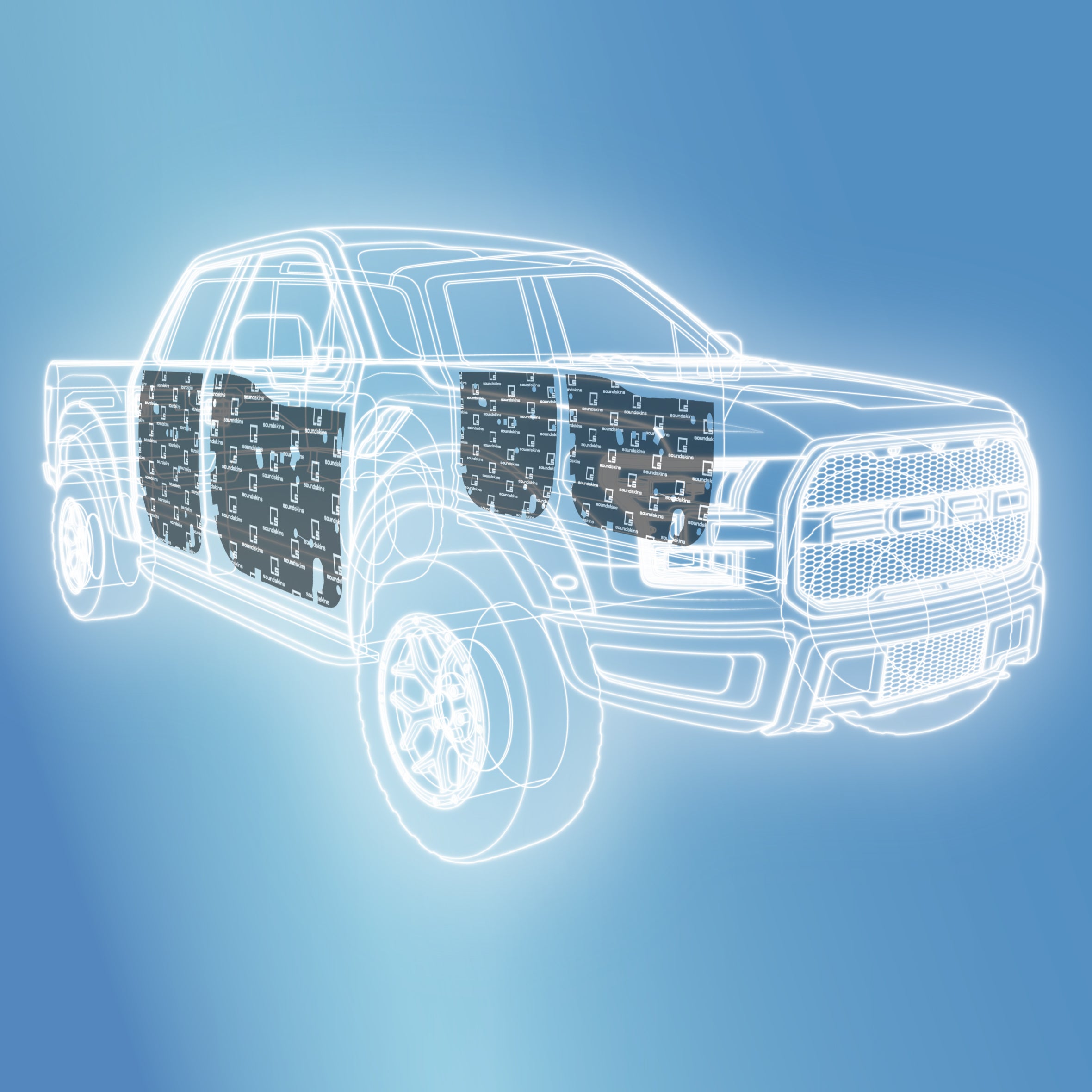 SoundSkins | 2021+ Ford Raptor 4-Door Sound Deadening Vehicle Specific ...